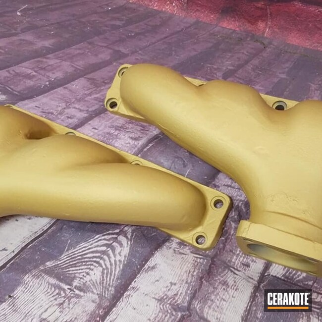 Cerakoted Gold Exhaust Manifolds