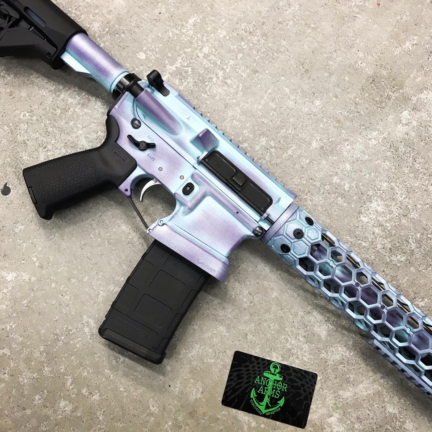 Tactical Rifle finished in Crushed Silver, Robin's Egg Blue and Bright ...