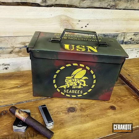 Powder Coating: Hunter Orange H-128,BARRETT® BROWN H-269,Corvette Yellow H-144,Mil Spec O.D. Green H-240,Ammo Can,Seabees,Vintage,Humidor,Miscellaneous,Graphite Black H-146,Rusted,Lifestyle,Burnt Bronze H-148