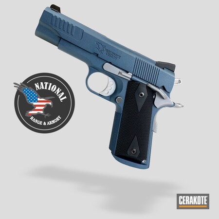 Powder Coating: Firearm,1911,Nighthawk,S.H.O.T,Cerakote,Pistol,Blue Titanium H-185,Custom