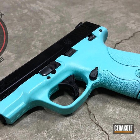 Powder Coating: 9mm,Smith & Wesson,Two Tone,S.H.O.T,Pistol,M&P,Robin's Egg Blue H-175,Shield