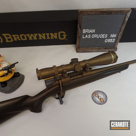 Powder Coating: Browning X-Bolt,Cerakote That S**t,S.H.O.T,Scope,Leupold,Leupold Scope,Burnt Bronze H-148,Bolt Action Rifle,Burnt Bronze,Browning