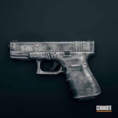 Powder Coating: Graphite Black H-146,Satin Aluminum H-151,Glock,Glock 26,Distressed,S.H.O.T,Pistol,Handgun