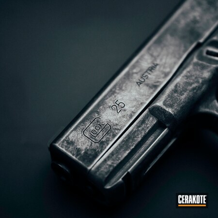 Powder Coating: Graphite Black H-146,Satin Aluminum H-151,Glock,Glock 26,Distressed,S.H.O.T,Pistol,Handgun