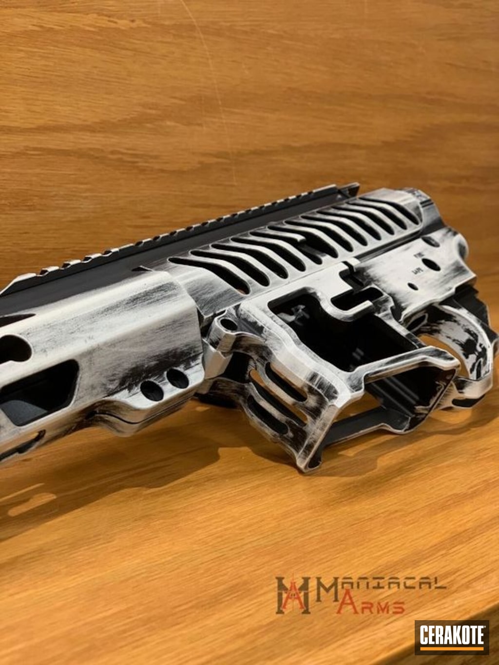 F1 Firearms Upper Lower Handguard Featuring Stormtrooper White And Graphite Black Cerakote