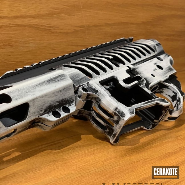 F1 Firearms Upper Lower Handguard Featuring Stormtrooper White And Graphite Black Cerakote