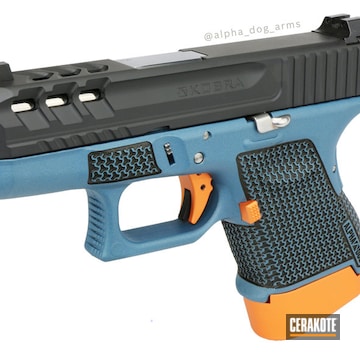 Cerakoted Laser Stippled Glock 33 In H-190, Hi-vis, H-346 And H-185