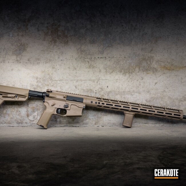 Cerakoted Two Toned Ar 5.56 Rifle In H-267 And H-146