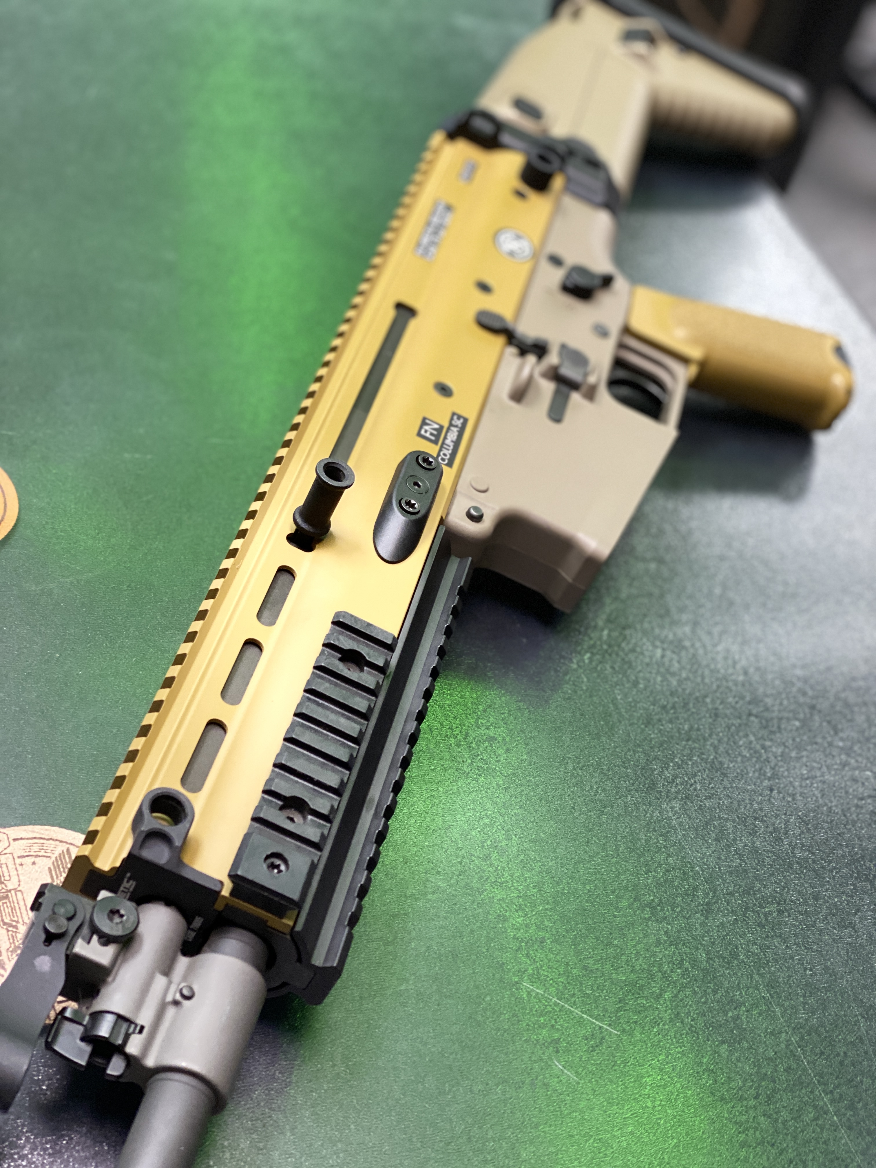 FN SCAR Rifle with RAL 8000 and Magpul® Flat Dark Earth | Cerakote