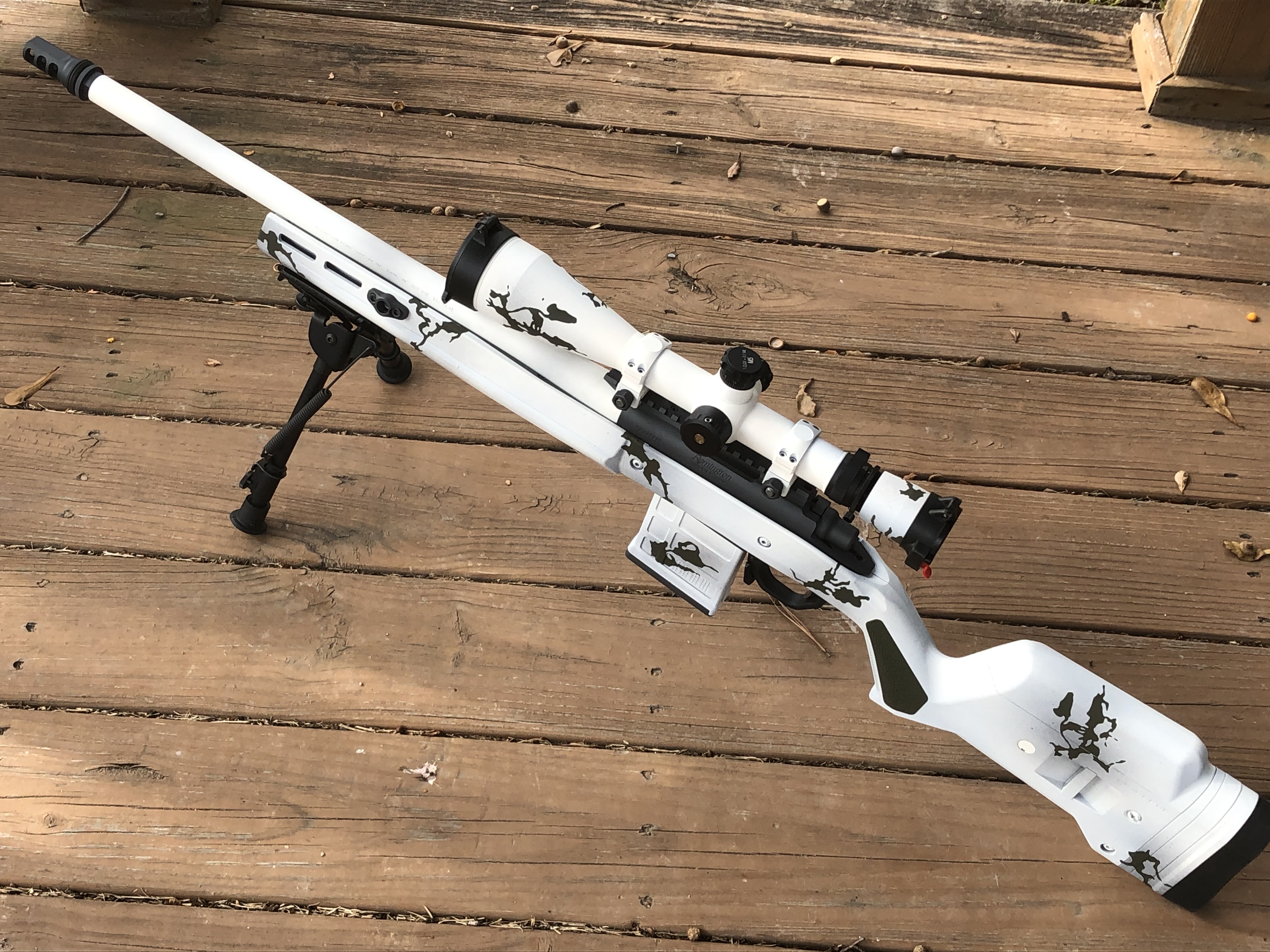 Remington .308 Rifle coated with Snow White, Sniper Grey and O.D. Green ...