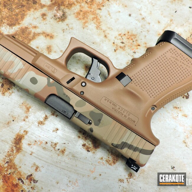 Cerakoted Arid Multicam Glock 19x 9mm
