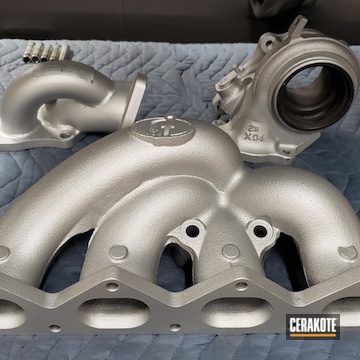 Cerakoted Silver Exhaust Headers In V-119