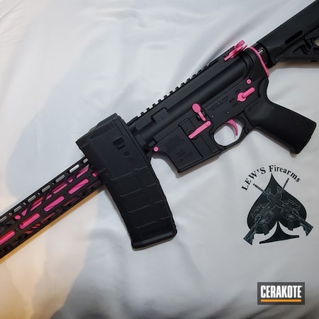 Powder Coating: Graphite Black H-146,S.H.O.T,Palmetto State Armory,Tactical Rifle,AR-15,Prison Pink H-141