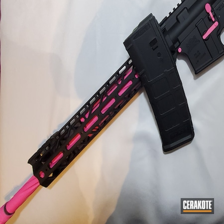 Powder Coating: Graphite Black H-146,S.H.O.T,Palmetto State Armory,Tactical Rifle,AR-15,Prison Pink H-141