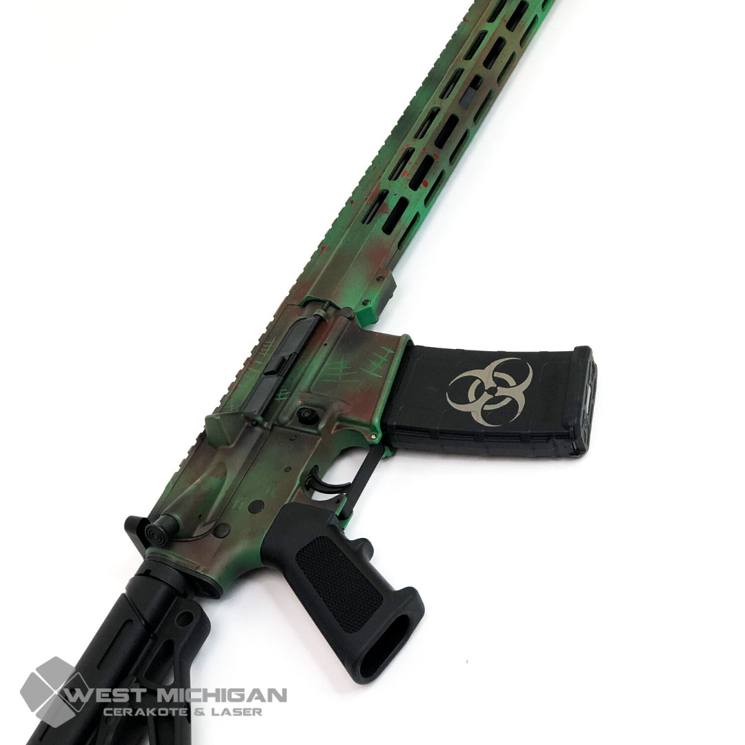 Zombi Ar 15 Personalizzato Custom AR Build Cerakoted Using Smoke,