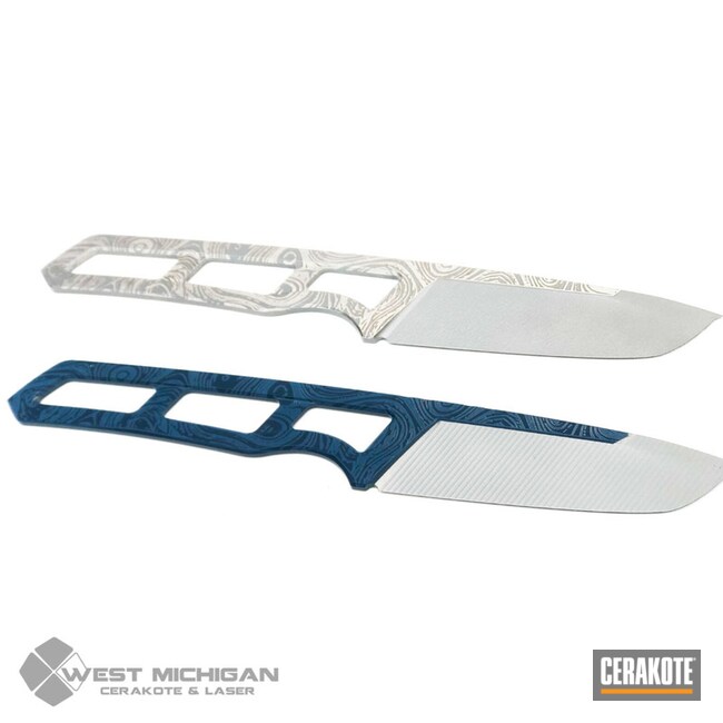 Cerakoted Tactical Knife Blades In H-255 And H-401