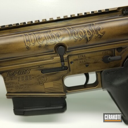 Powder Coating: Distressed,S.H.O.T,DPMS,Armor Black H-190,We the people,.308,Patriotic,Tactical Rifle,AR-10,Burnt Bronze H-148