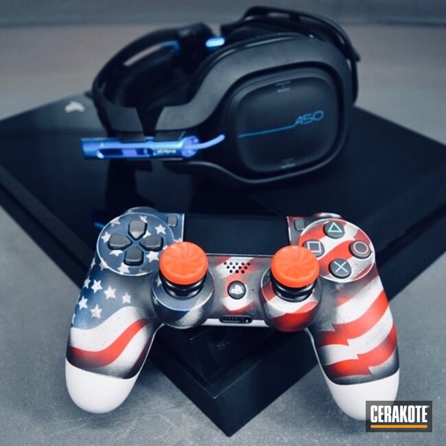 Cerakoted American Flag Themed Ps4 Game Controller