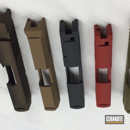 Powder Coating: BARRETT® BROWN H-269,Graphite Black H-146,Midnight Bronze H-294,Slides,S.H.O.T,MIL SPEC GREEN  H-264,Firearms,Giftware,FIREHOUSE RED H-216