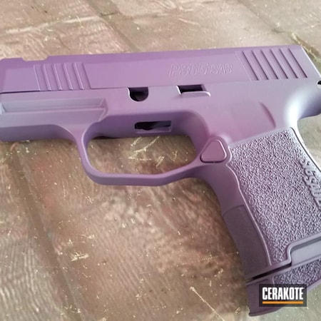Powder Coating: 9mm,S.H.O.T,Sig Sauer,Pistol,Sig P365,Bright Purple H-217,Handgun,Sig