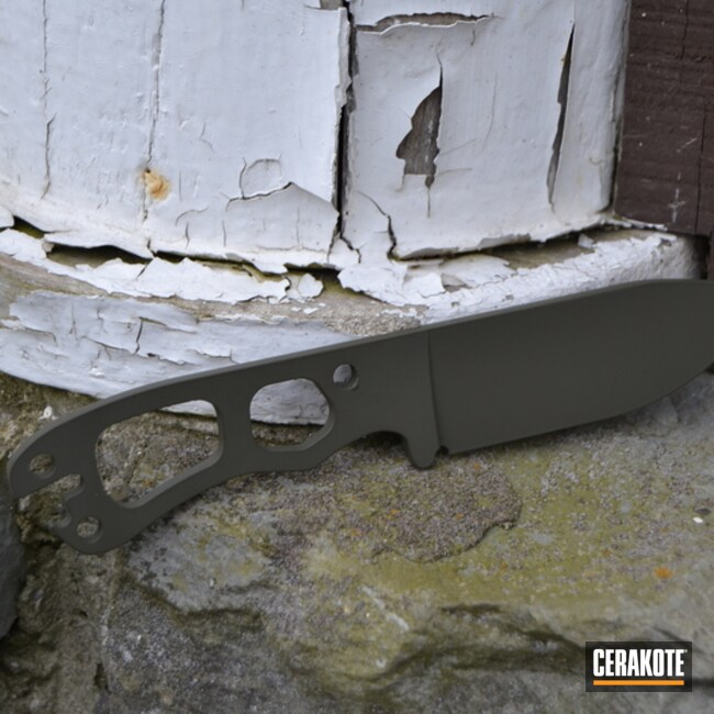 Cerakoted Steel Knife Blade In H-236