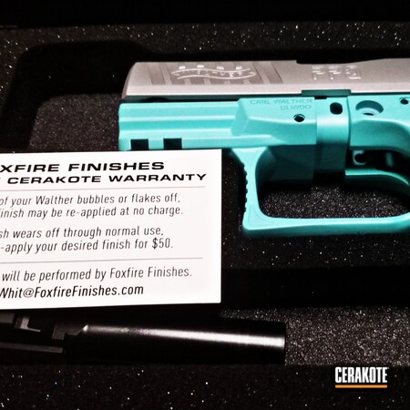 Powder Coating: 9mm,Satin Aluminum H-151,ppq45,S.H.O.T,Pistol,Walther,Walther PPQ,Robin's Egg Blue H-175,Pistols,ppq