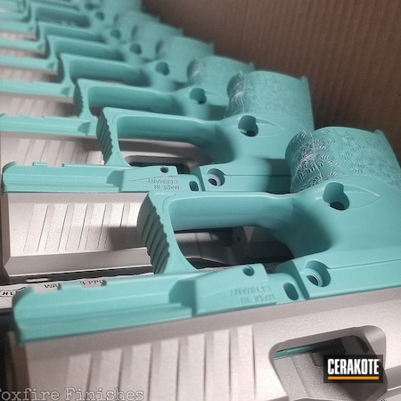 Powder Coating: 9mm,Satin Aluminum H-151,ppq45,S.H.O.T,Pistol,Walther,Walther PPQ,Robin's Egg Blue H-175,Pistols,ppq