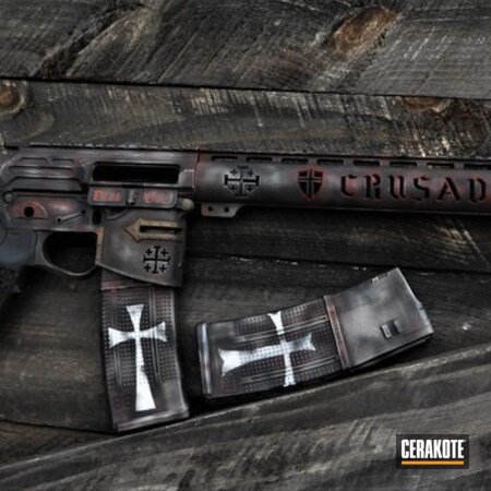 Powder Coating: Chocolate Brown H-258,S.H.O.T,Spike's Tactical Crusader,.223,Custom Theme,FIREHOUSE RED H-216,AR-15,Graphite Black H-146,Crimson H-221,Crusader,Snow White H-136,Tactical Rifle,Stainless H-152
