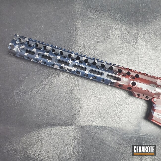 Cerakoted Distressed American Flag Ar Rifle