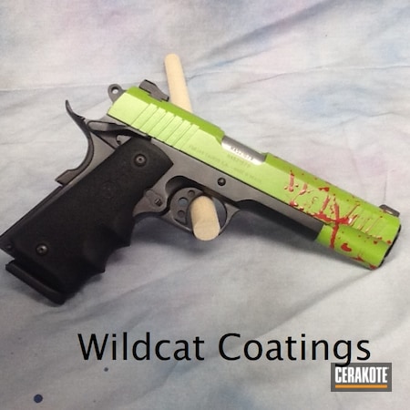 Powder Coating: Zombie Green H-168,1911,S.H.O.T,Pistol,Zombie,FIREHOUSE RED H-216,Taurus,45 ACP