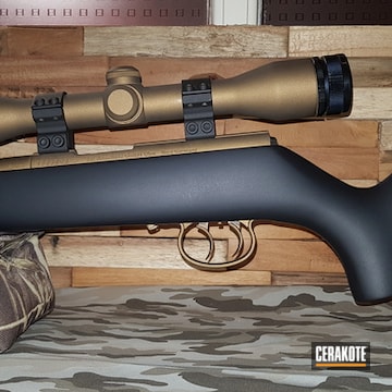 Cerakoted Refinished Bolt Action Rifle In C-102 And H-148