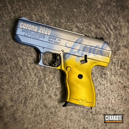Powder Coating: 9mm,Hi-Point,Theme Build,Crushed Silver H-255,SUNFLOWER H-317,Pistol,POLAR BLUE H-326,Model c9
