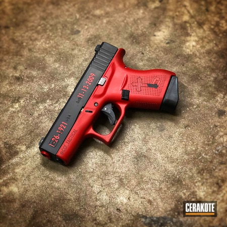 Powder Coating: 9mm,Graphite Black H-146,Glock,RUBY RED H-306