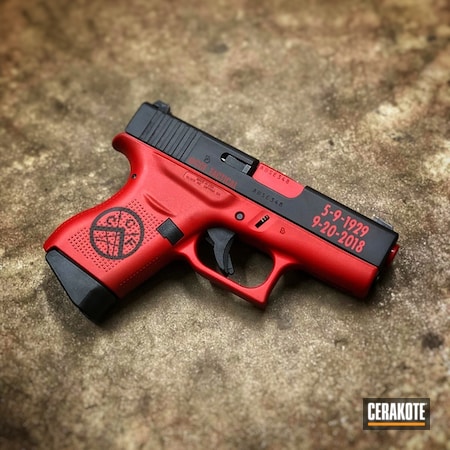 Powder Coating: 9mm,Graphite Black H-146,Glock,RUBY RED H-306