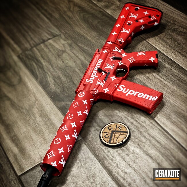 Royal familie excentrisk vi Louis Vuitton Themed Savage Arms AR finished in Snow White and Smith &  Wesson® Red | Cerakote