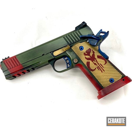 Powder Coating: Zombie Green H-168,NRA Blue H-171,Pistol,Gold H-122,Mandalorian,FIREHOUSE RED H-216,Star Wars