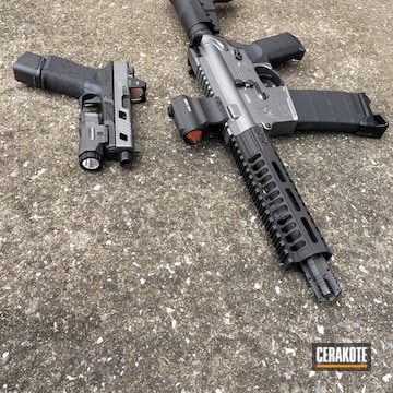 Cerakoted Matching Ar Pistol And Glock In H-146 And H-237