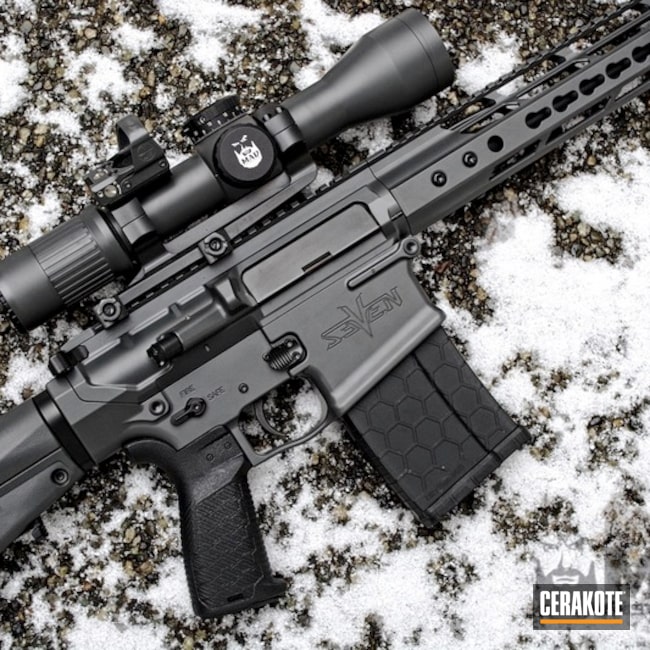 .308 AR-10 coated with Smoke and Concrete | Cerakote