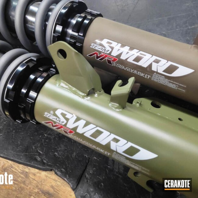 Cerakoted Race Sprint Car Shock Absorbers In H-267, H-189 And H-227