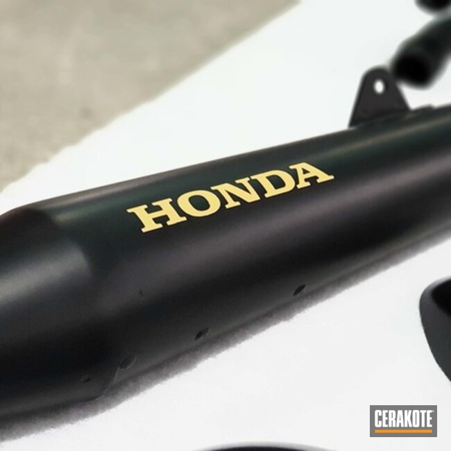 Cerakoted Honda Motorcycle Exhaust In C-7800 And C-7600