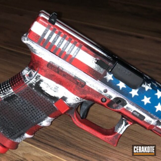 Cerakoted Distressed American Flag Glock 32