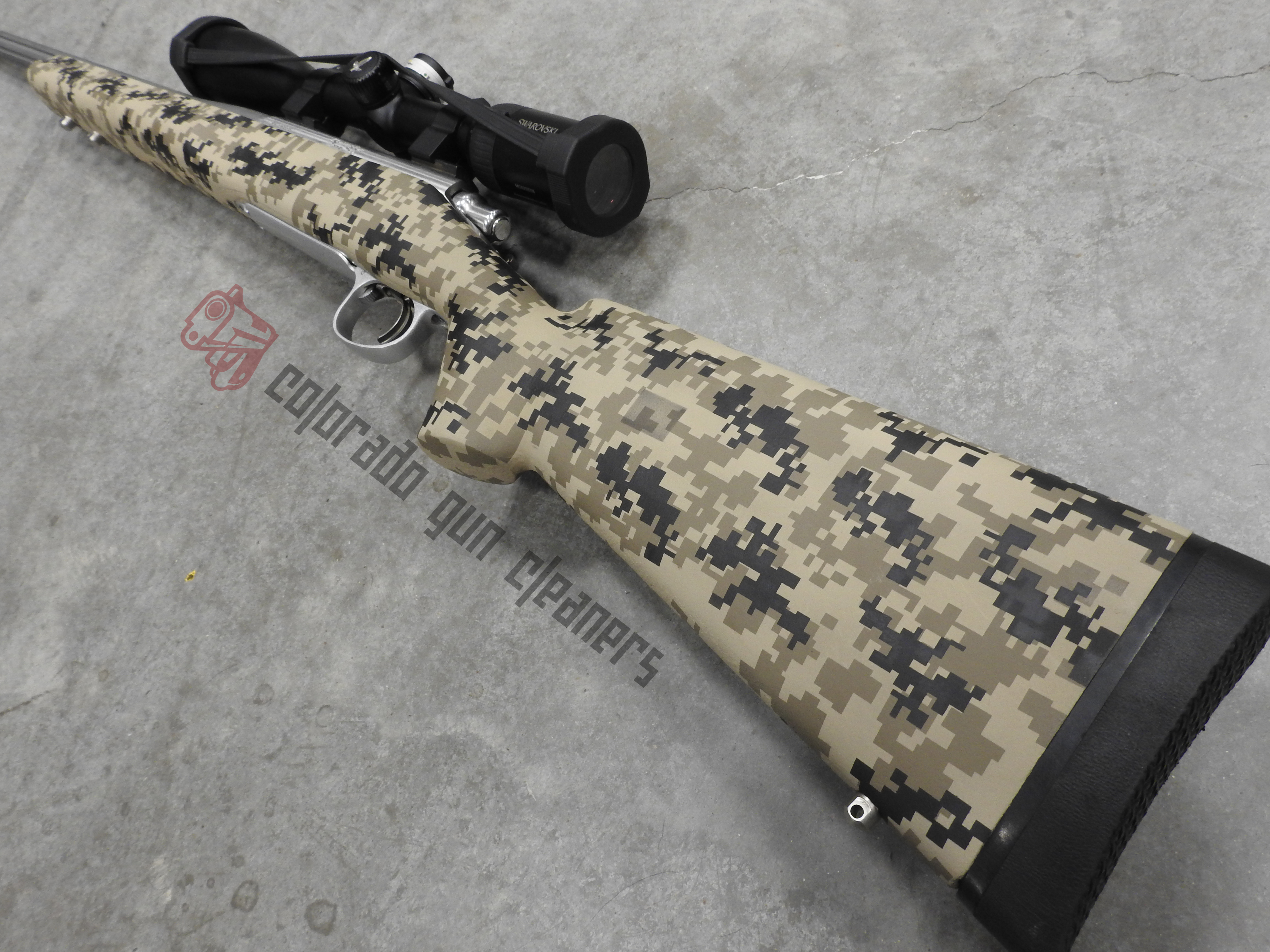 Digital Camo Bolt Action Rifle in Desert Sand, Graphite Black and ...