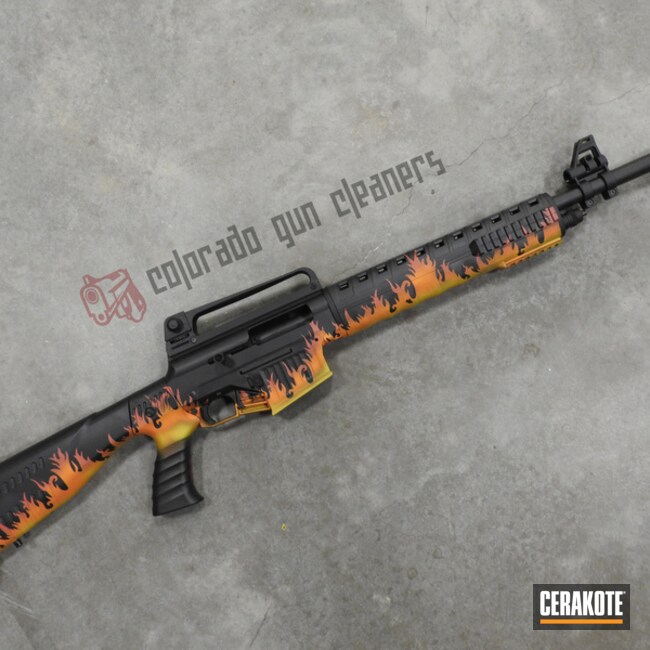 12 Gauge Shotgun With Cerakote Flames