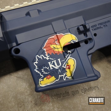 Cerakoted Jayhawks Themed Ar-15 In H-242, H-166, H-127 And H-216