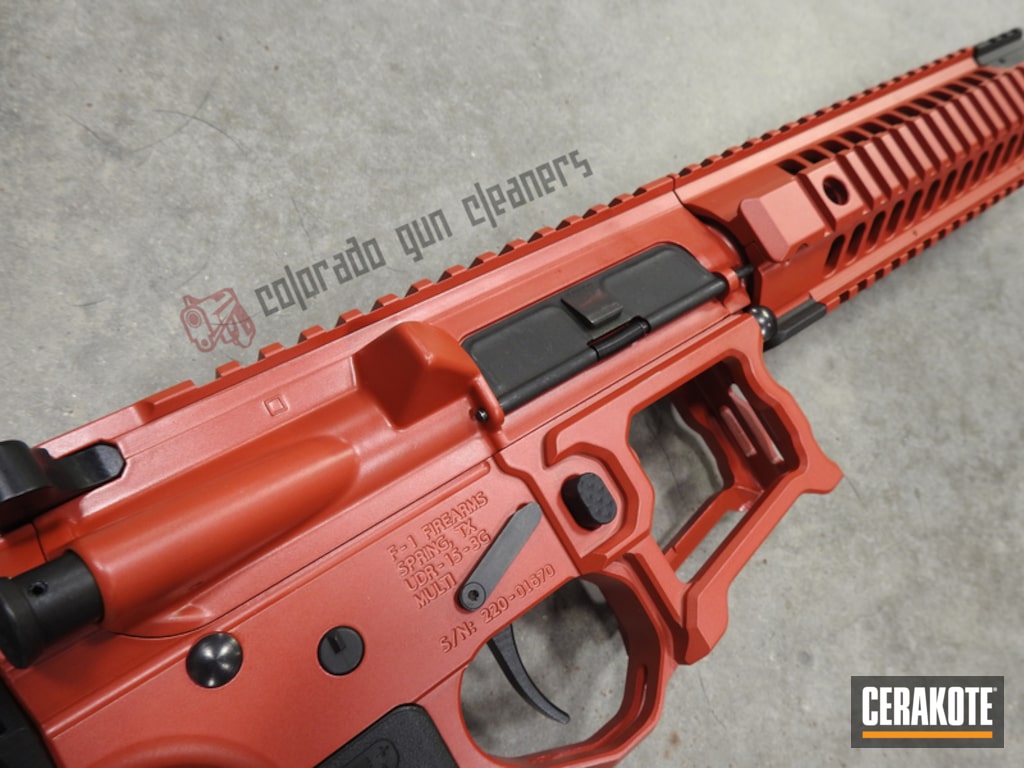 F1 Firearms Ar Pistol Coated In Habanero Red Cerakote