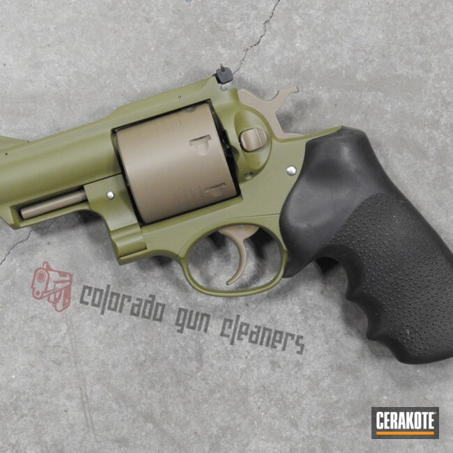 Cerakoted Two Toned .44 Magnum Ruger Revolver In H-267 And H-189