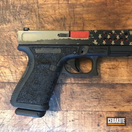 Powder Coating: 9mm,Graphite Black H-146,Glock,S.H.O.T,Pistol,Glock 19,FIREHOUSE RED H-216,Coyote Tan H-235