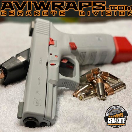 Powder Coating: Glock 21,USMC Red H-167,BATTLESHIP GREY H-213,.45,#custom,45 ACP