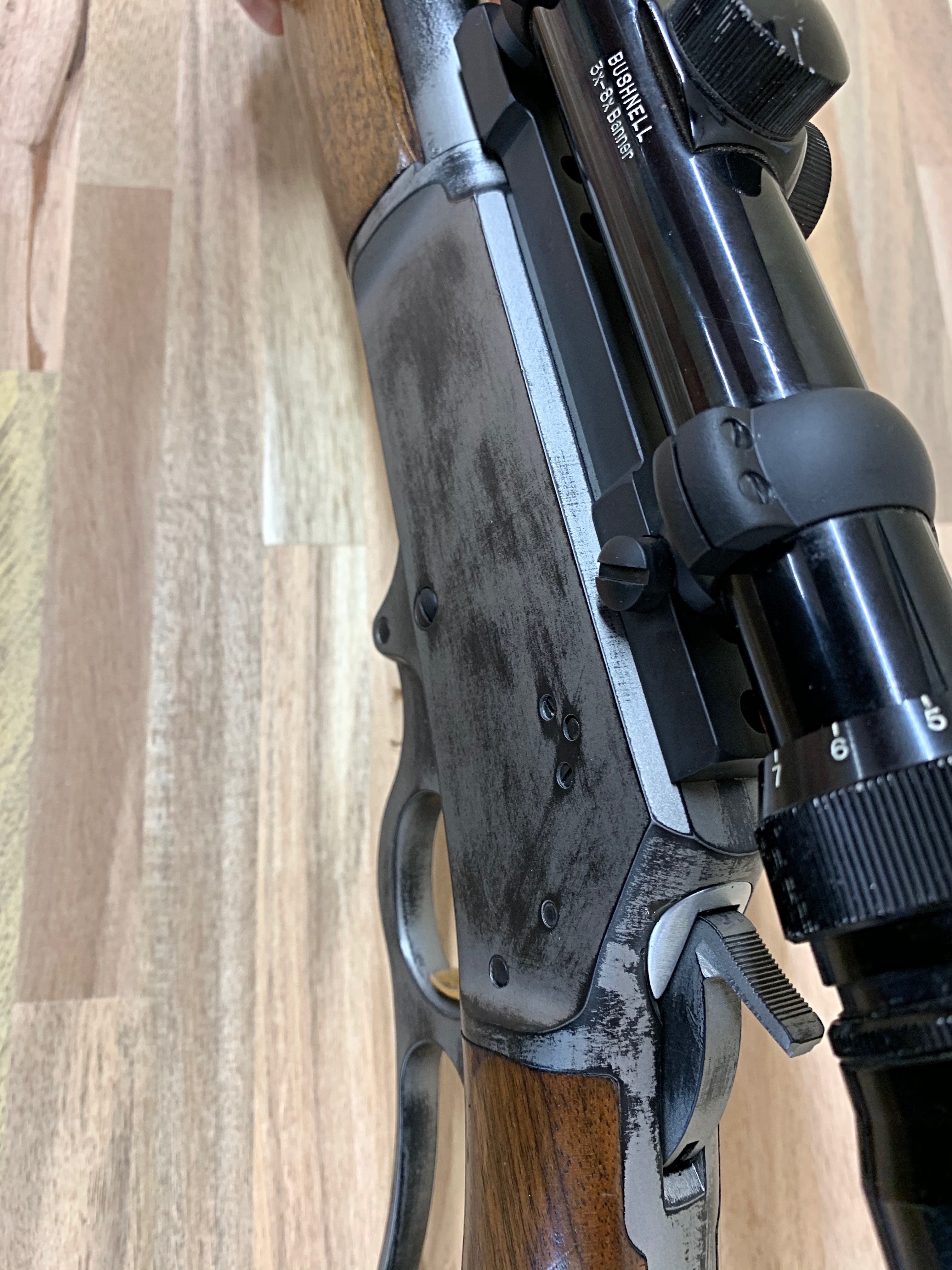 Distressed Rifles Distressed Marlin Lever Action Rifle coated in Gun Metal Grey | Cerakote