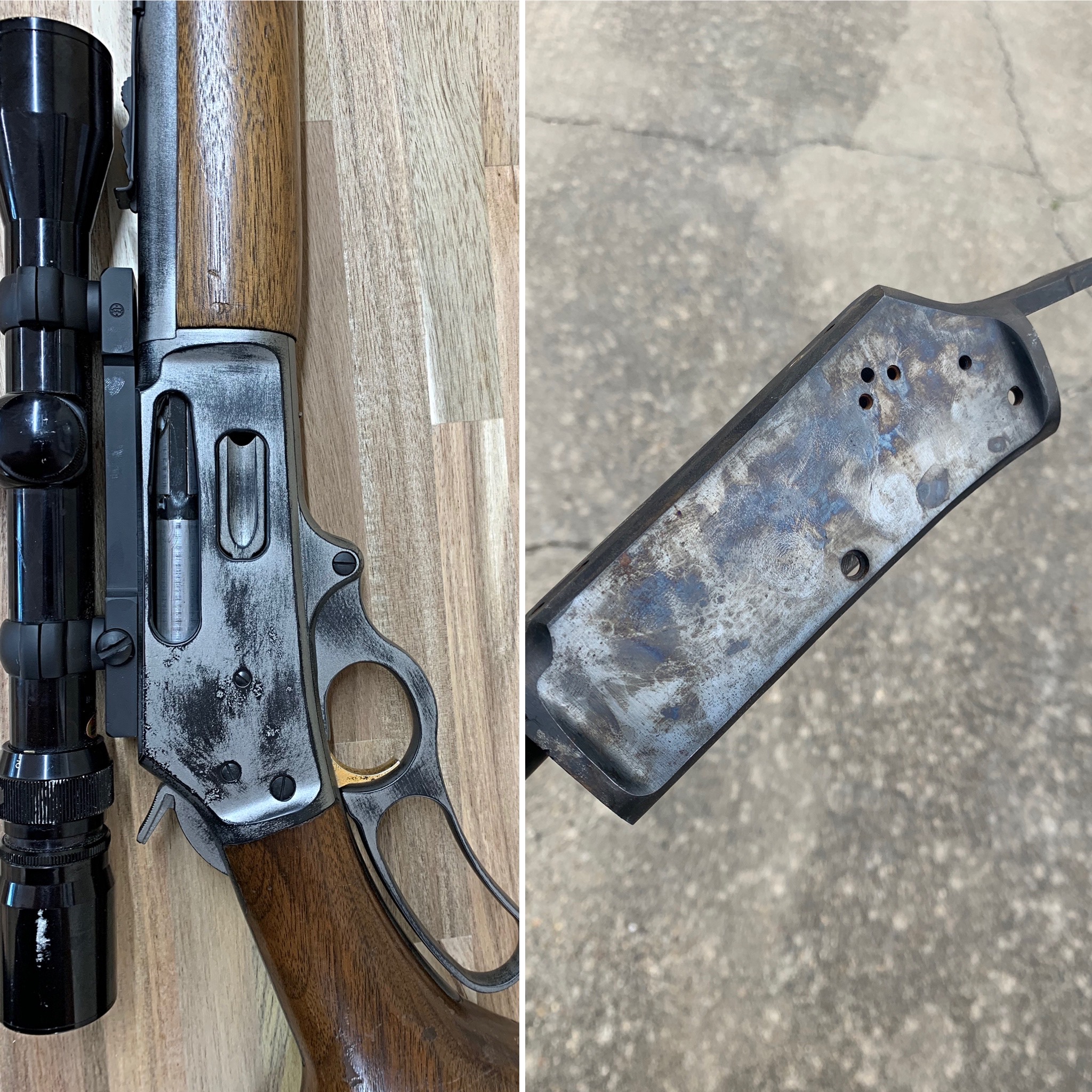Distressed Rifles Distressed Marlin Lever Action Rifle coated in Gun Metal Grey | Cerakote